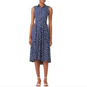 Navy Polka Dot Midi Dress